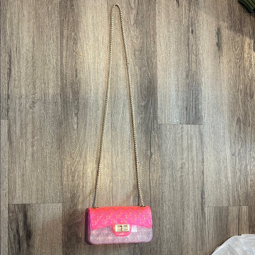 Pink and Purple Jelly Chain Purse